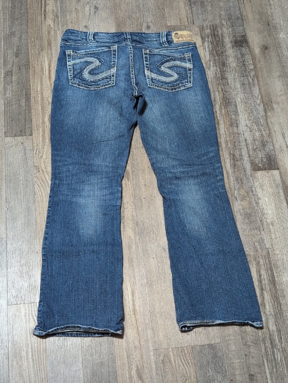 Women's Silver Aiko Boot Cut Jeans - Branded Stitch Pocket - Picture 2 of 8